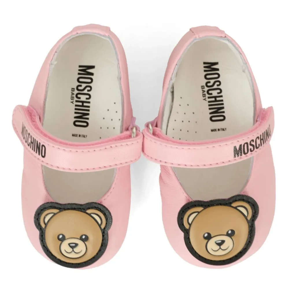Moschino Ballerina'S^Leren Ballerina's met Teddybeer Patch