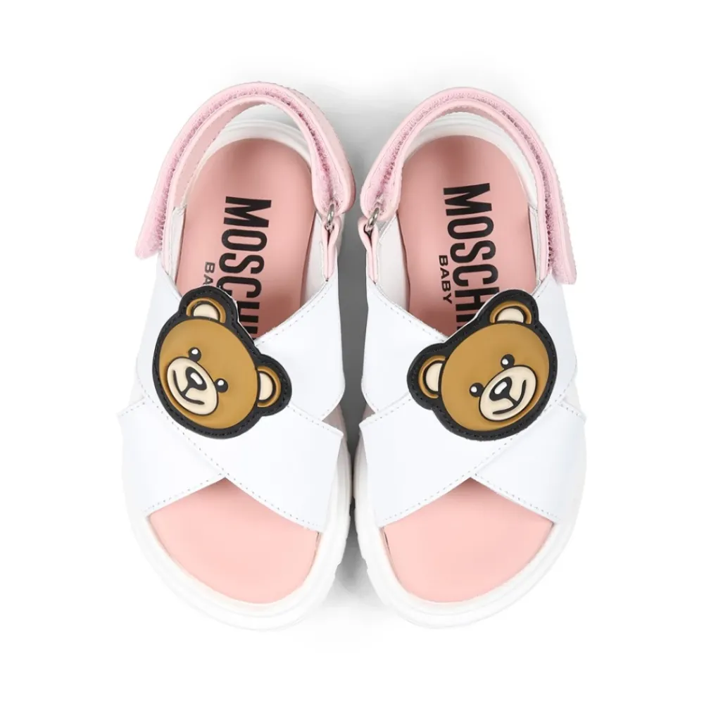 Moschino Sandalen^Roze Leren Teddybeer Sandalen