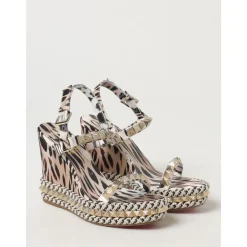 DAMES Christian Louboutin Roze Luipaardprint Sleehak Sandalen