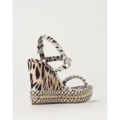 DAMES Christian Louboutin Roze Luipaardprint Sleehak Sandalen