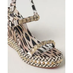 DAMES Christian Louboutin Roze Luipaardprint Sleehak Sandalen