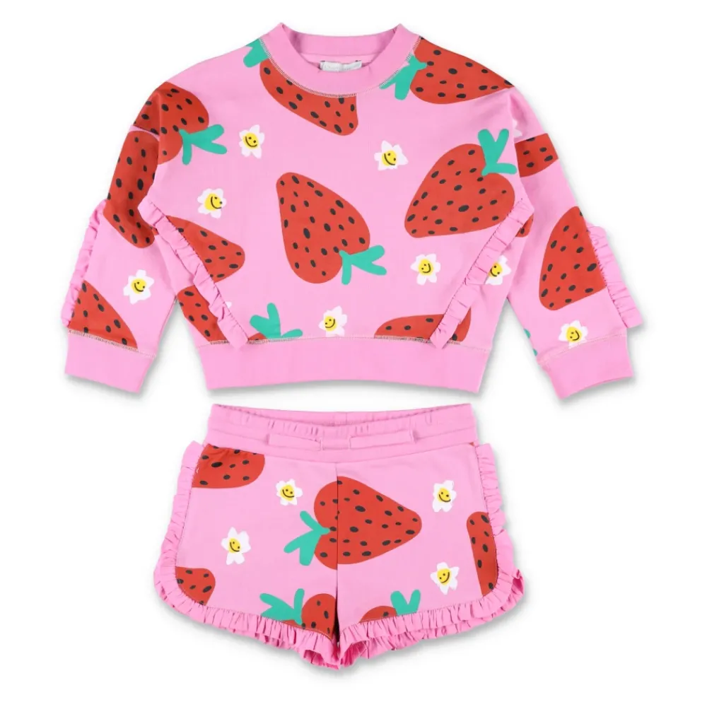 Stella McCartney Sweatshirt en Short Set met Aardbeienprint