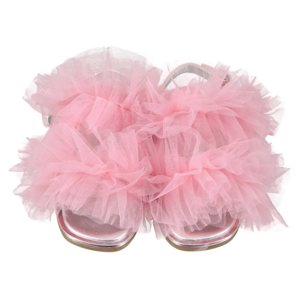 Monnalisa Tule Sandalen met Zilveren Hart