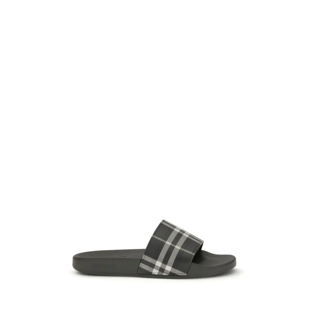 Heren Burberry Rubber Check Slippers