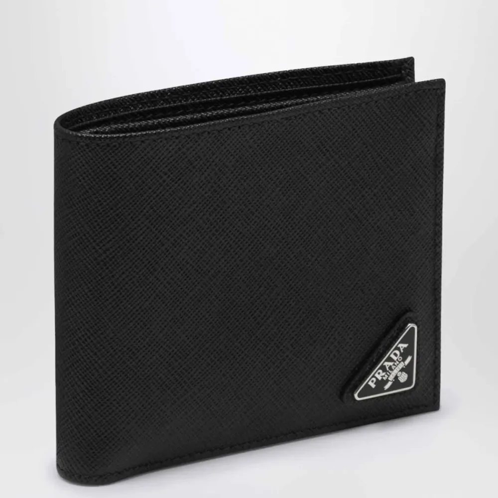 Heren Prada Saffiano Leather Bi-fold Wallet