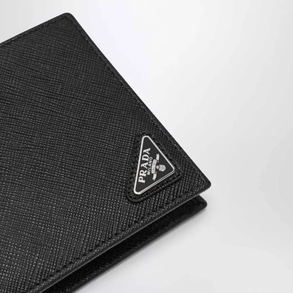 Heren Prada Saffiano Leather Bi-fold Wallet