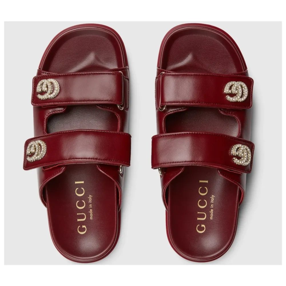 DAMES Gucci Sandaal met kristallen Double G