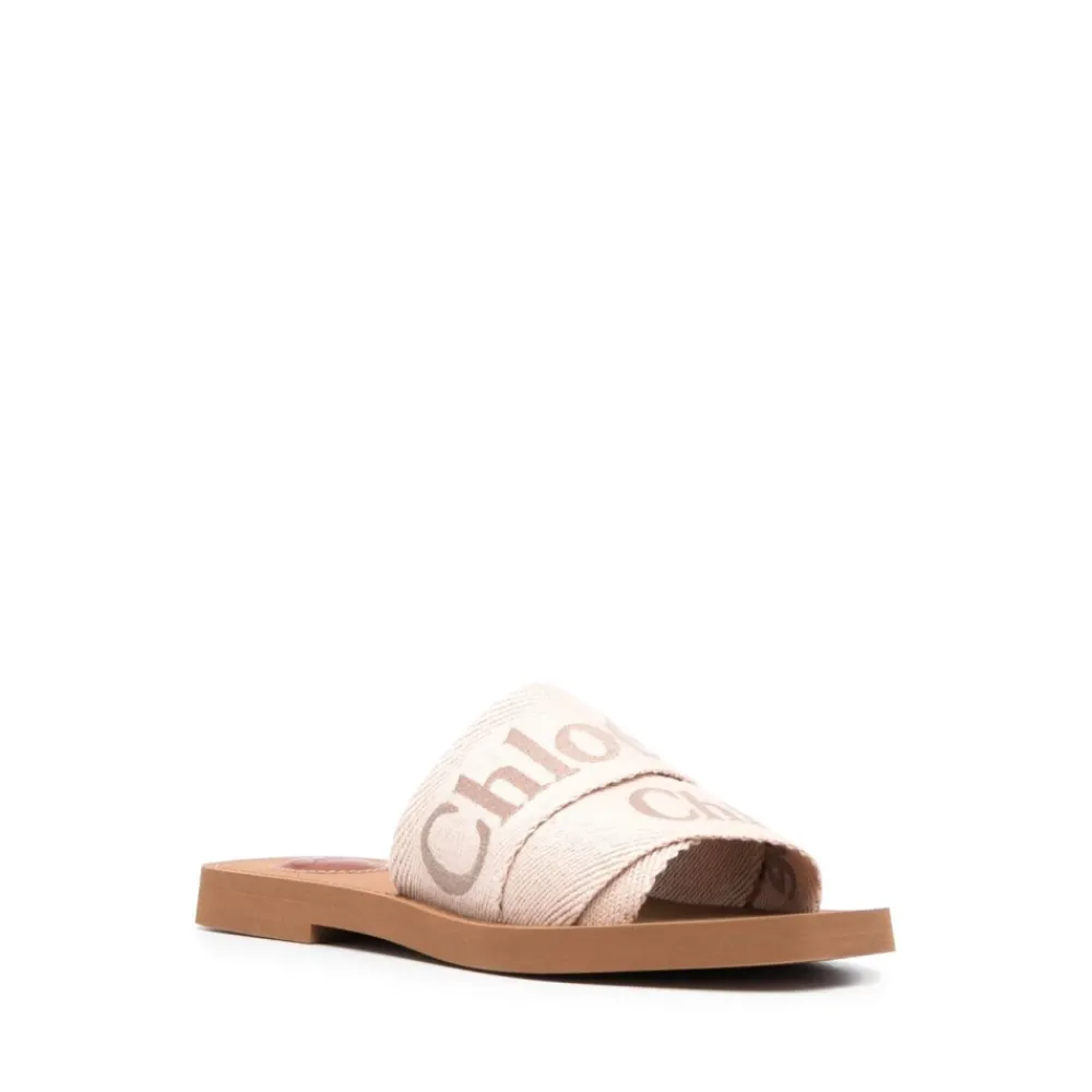 DAMES Chloé Sandalen met geborduurd logo