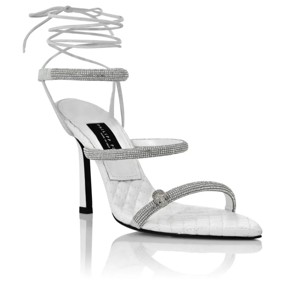 DAMES Philipp Plein Sandalen^Sandalen met kristallen veters