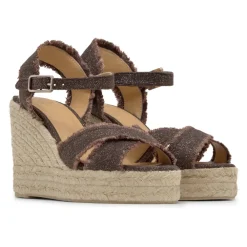 DAMES Castañer Sandalen met sleehak en 11 cm hak