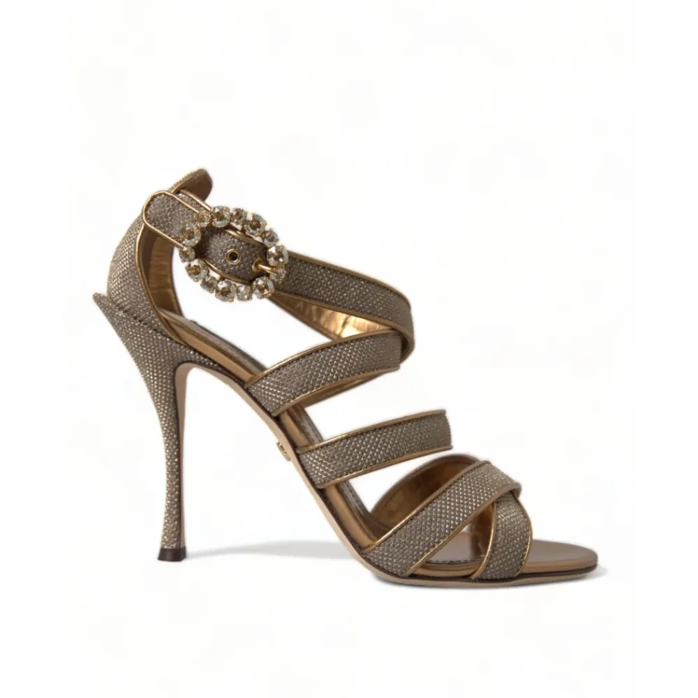 Heren Dolce & Gabbana Sandalen met stilettohak en kristallen bandjes