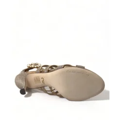 Heren Dolce & Gabbana Sandalen met stilettohak en kristallen bandjes