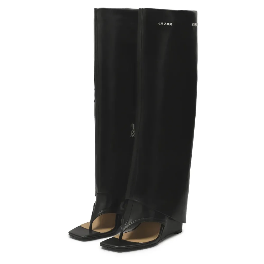 DAMES Kazar Studio Sandalen op een platform met een omhooggeklapte lange bovenkant