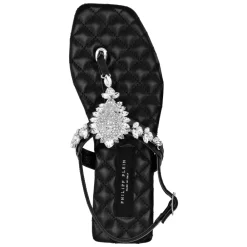 DAMES Philipp Plein Sandals Flat Crystal Skull with Crystals