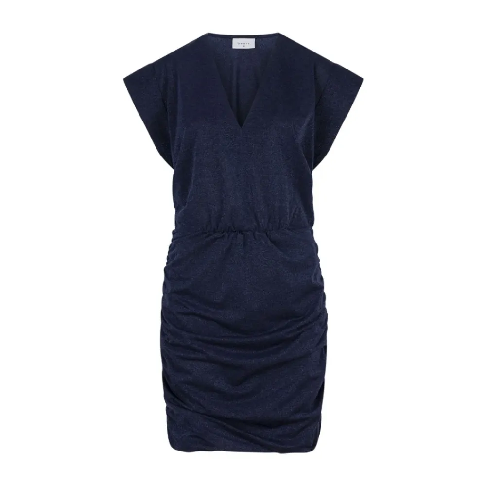 DAMES Dante 6 Sapphire Blue Lurex Mini Jurk