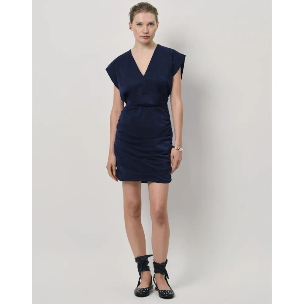 DAMES Dante 6 Sapphire Blue Lurex Mini Jurk