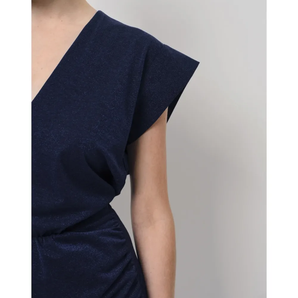 DAMES Dante 6 Sapphire Blue Lurex Mini Jurk