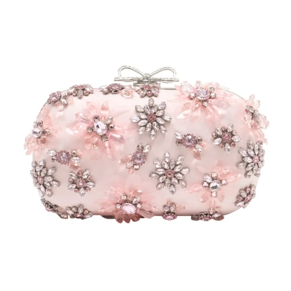 DAMES Self Portrait Satijnen Bloem Kristallen Clutch