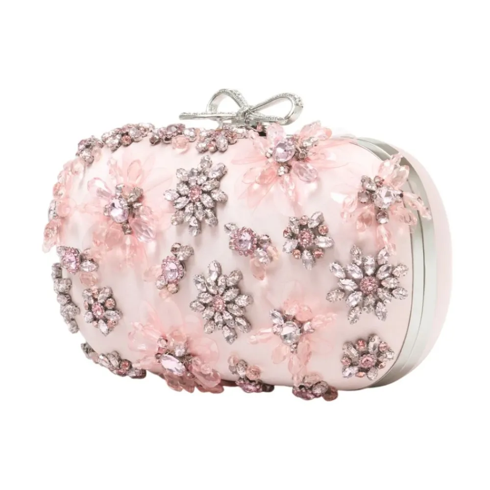 DAMES Self Portrait Satijnen Bloem Kristallen Clutch