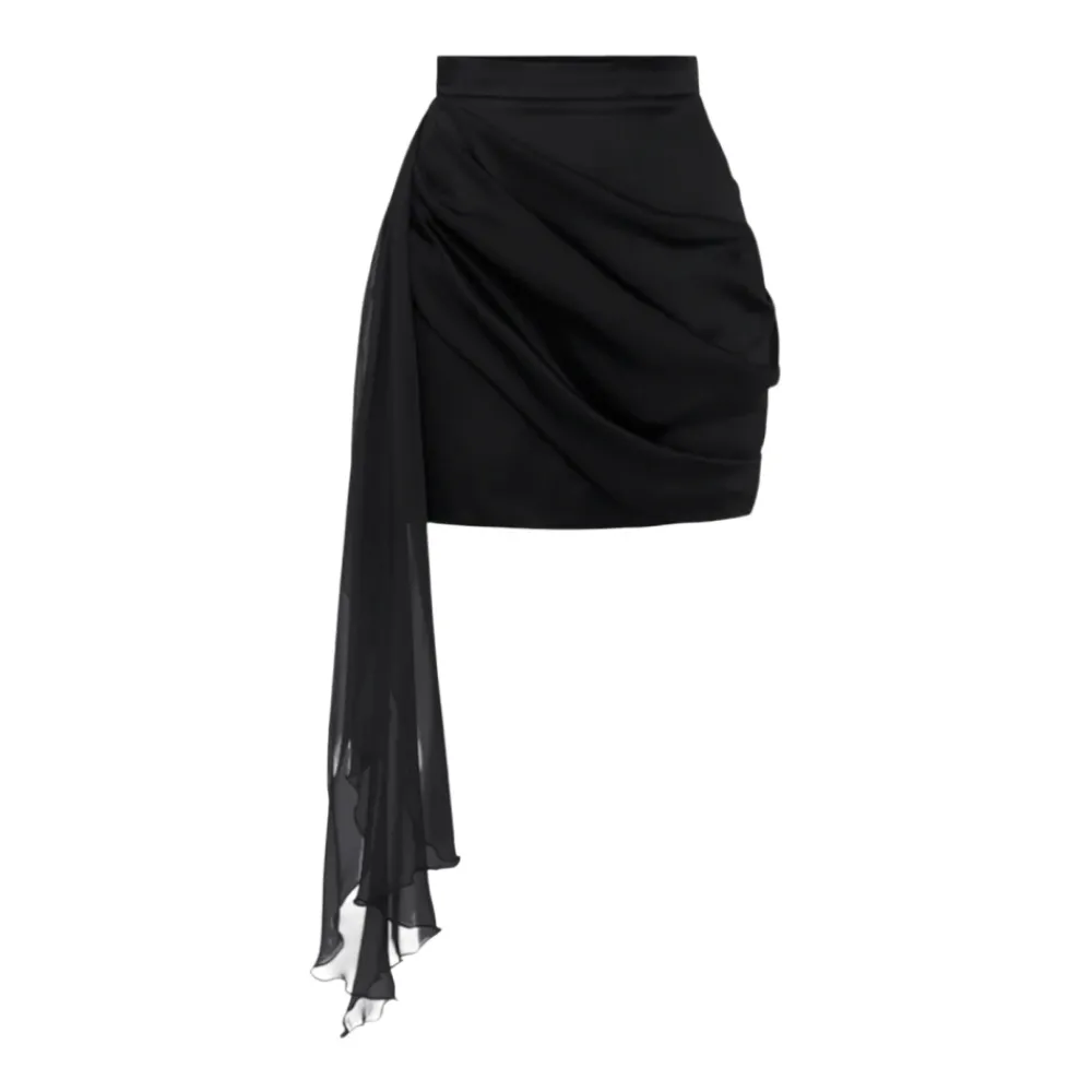 DAMES Elisabetta Franchi Rokken^Satijnen Mini Rok met Drapering