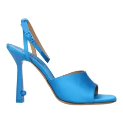 DAMES Off White Satijnen Stiletto Hak Sandalen