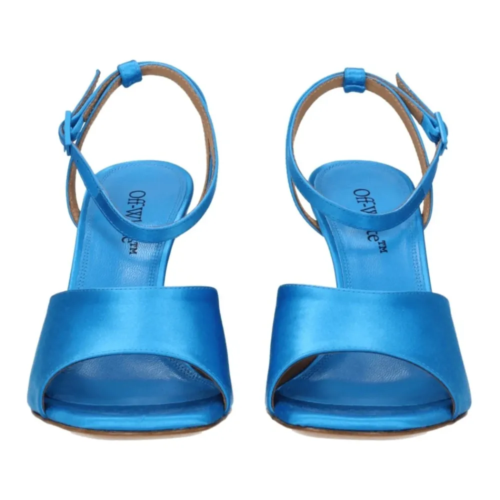 DAMES Off White Satijnen Stiletto Hak Sandalen