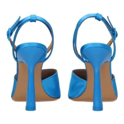 DAMES Off White Satijnen Stiletto Hak Sandalen