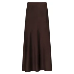DAMES Neo Noir Rokken^Satijnen Wijd Uitlopende Rok - Donker