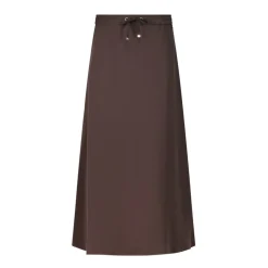 DAMES Herno Rokken^Satin Midi Rok met Koordtaille