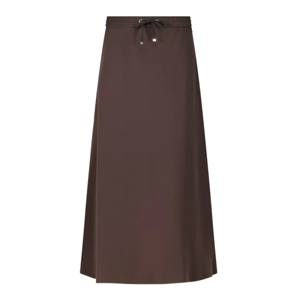 DAMES Herno Rokken^Satin Midi Rok met Koordtaille