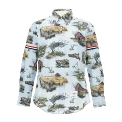 Heren Thom Browne Overhemden^Scenic Toile Katoen Poplin Overhemd
