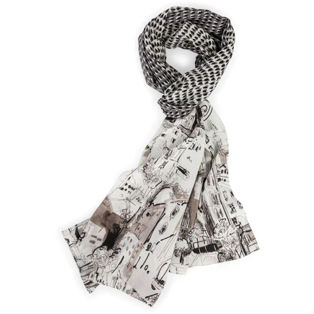 DAMES Marc Cain Seidenschal mit Print-Mix