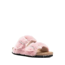 DAMES Birkenstock Shearling Buckle Slider