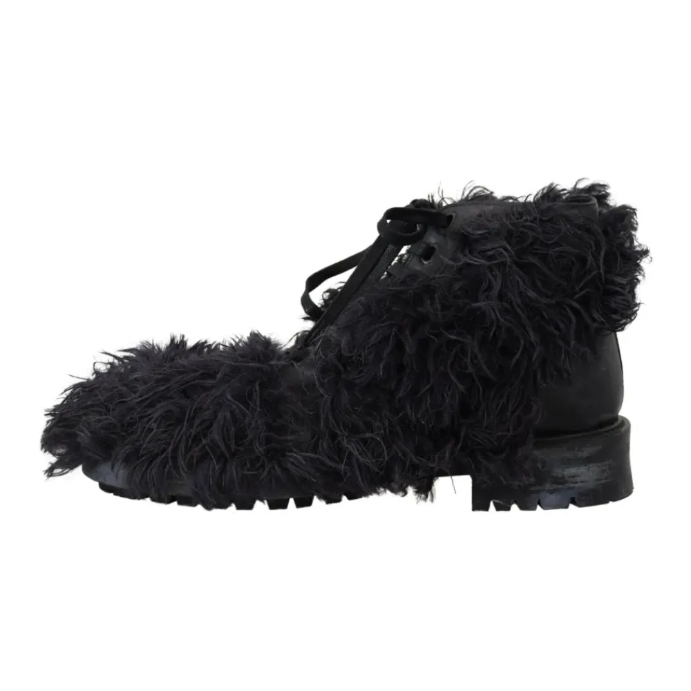 Heren Dolce & Gabbana Shearling Lace-Up Enkellaarzen