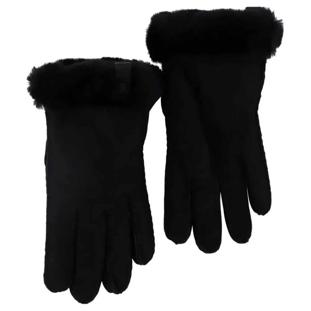 DAMES UGG Shorty handschoen met leren afwerking