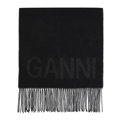 DAMES Ganni Sjaals^Sjaal met logo