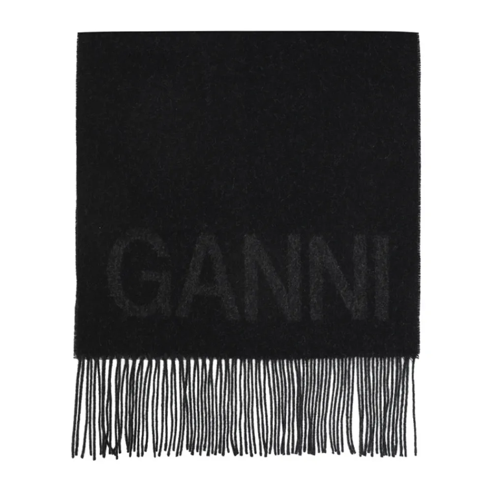 DAMES Ganni Sjaals^Sjaal met logo