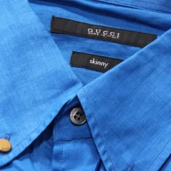 Heren Gucci Skinny Shirt in Electric Blue