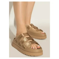 DAMES UGG Slides GoldenGlow Dark Sand
