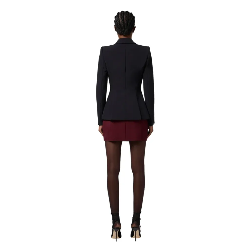 DAMES Elisabetta Franchi Slim Fit Crepe Blazer met Tuxedo Details