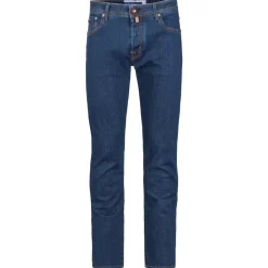 Heren Jacob Cohën Jeans^Slim Fit Denim Jeans met Borduursel
