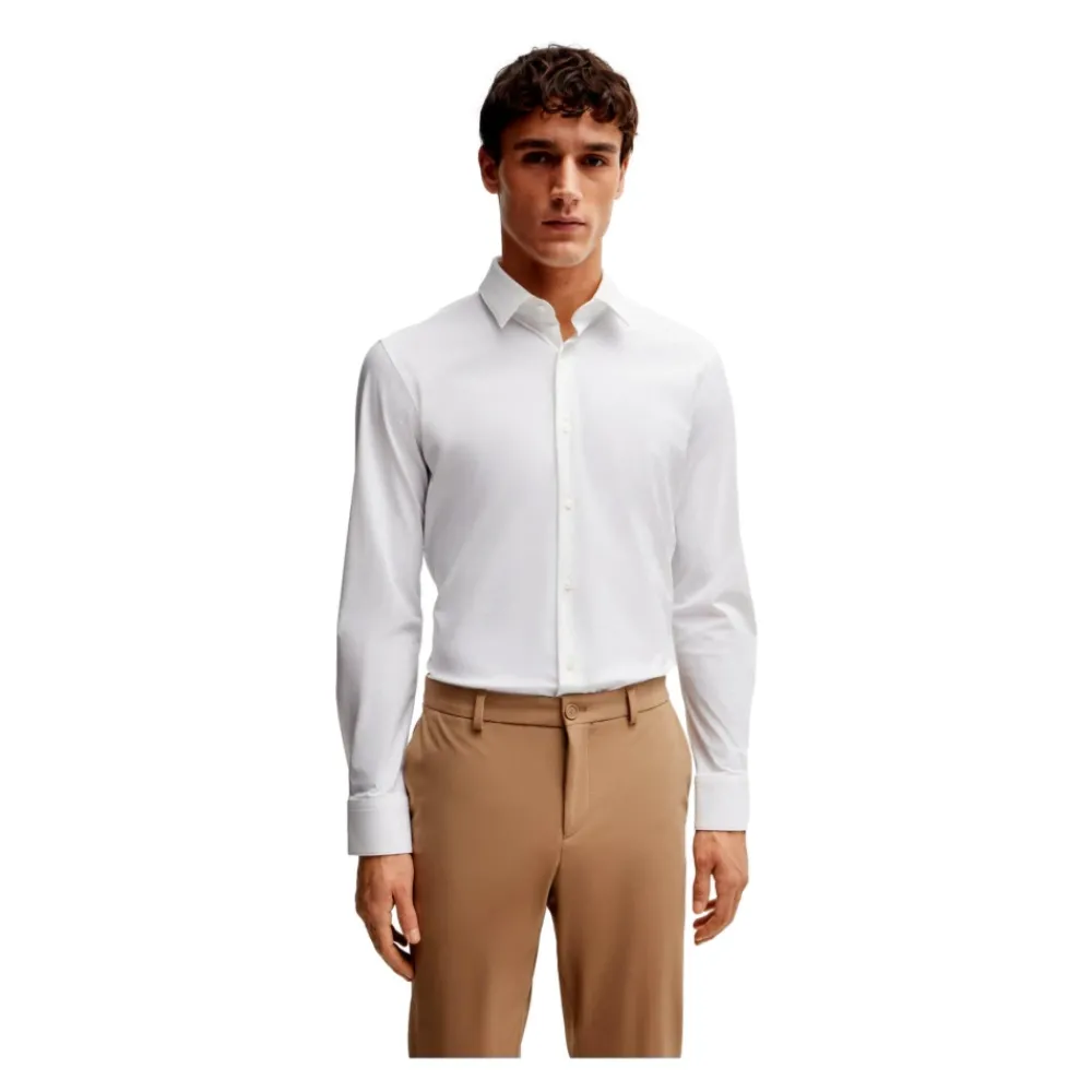 Heren Hugo Overhemden^Slim Fit Jersey Shirt Hoge Prestaties Model