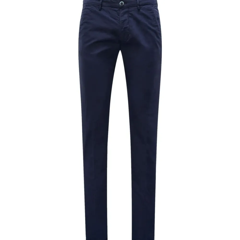 Heren Mason's Broeken^Slim Fit Navy Blue Chino Broek