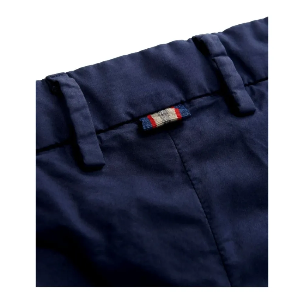 Heren Mason's Broeken^Slim Fit Navy Blue Chino Broek