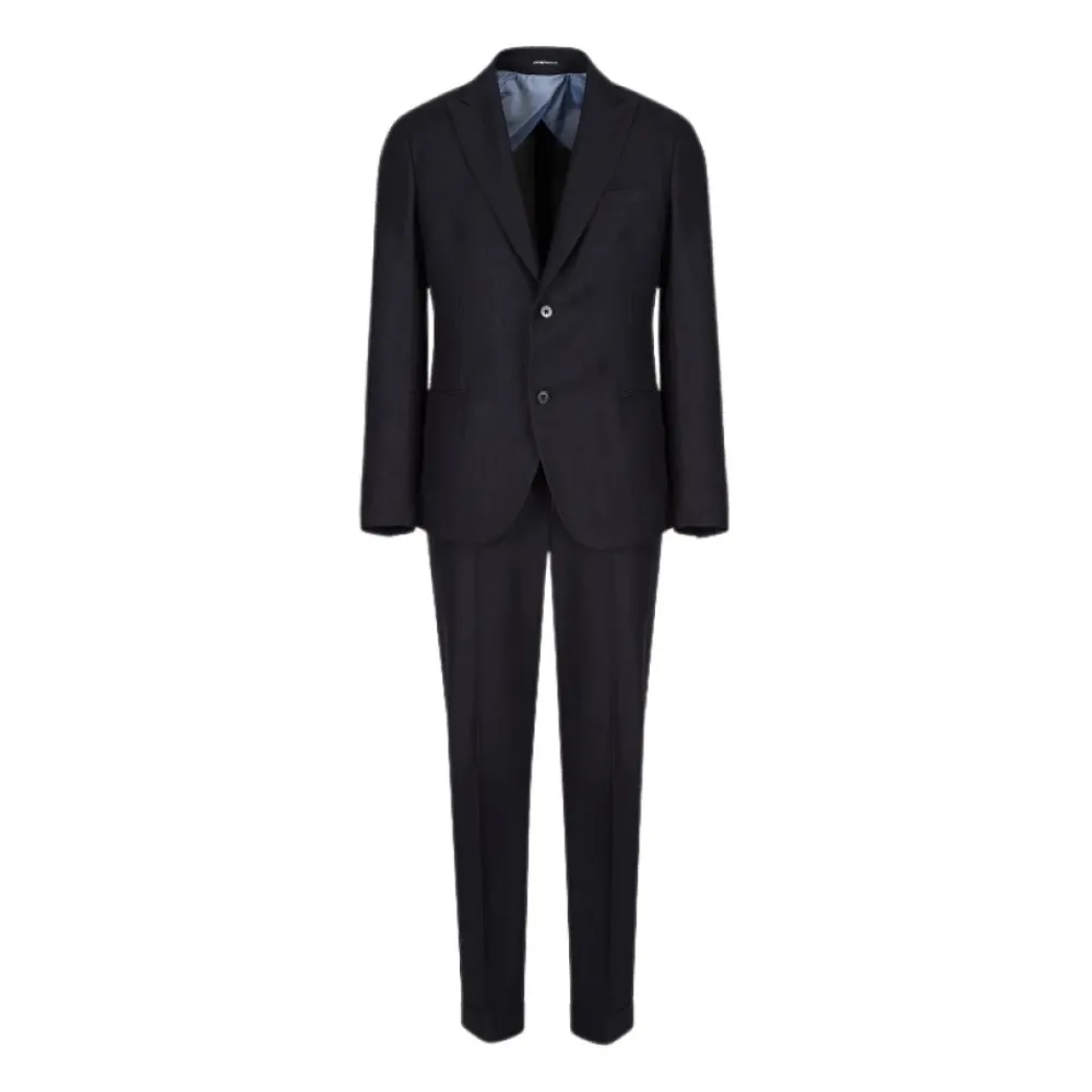 Heren Emporio Armani Kostuums^Slim Fit Single Breasted Wollen Pak