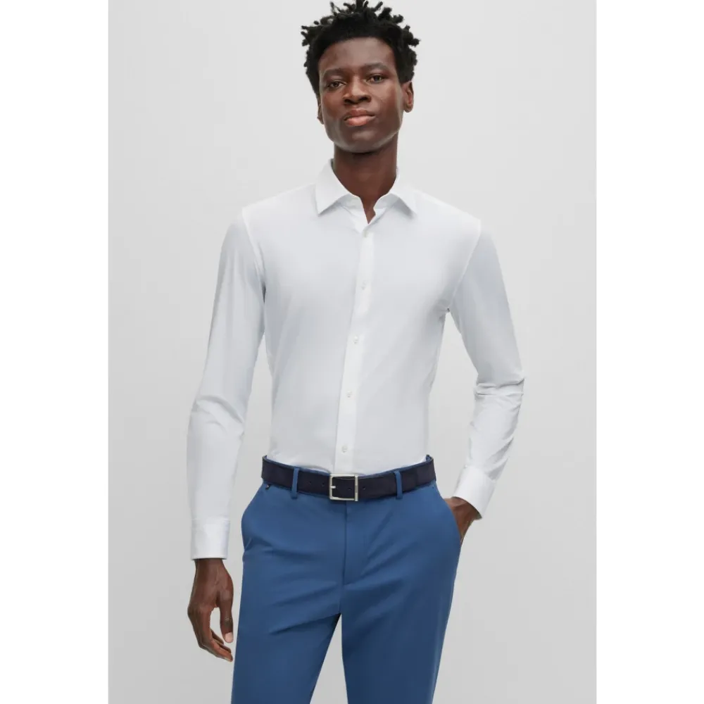 Heren Hugo Overhemden^Slimfit overhemd met vochtregulatie