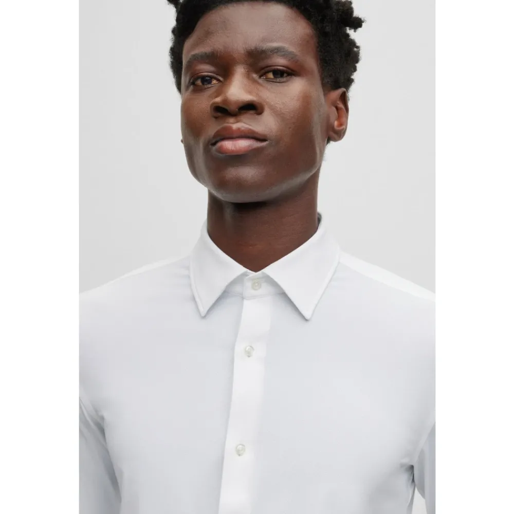 Heren Hugo Overhemden^Slimfit overhemd met vochtregulatie