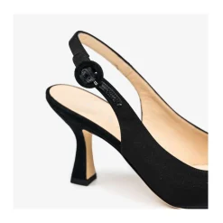 DAMES Lella Baldi Pumps^Slingback in raso con tacco rocchetto