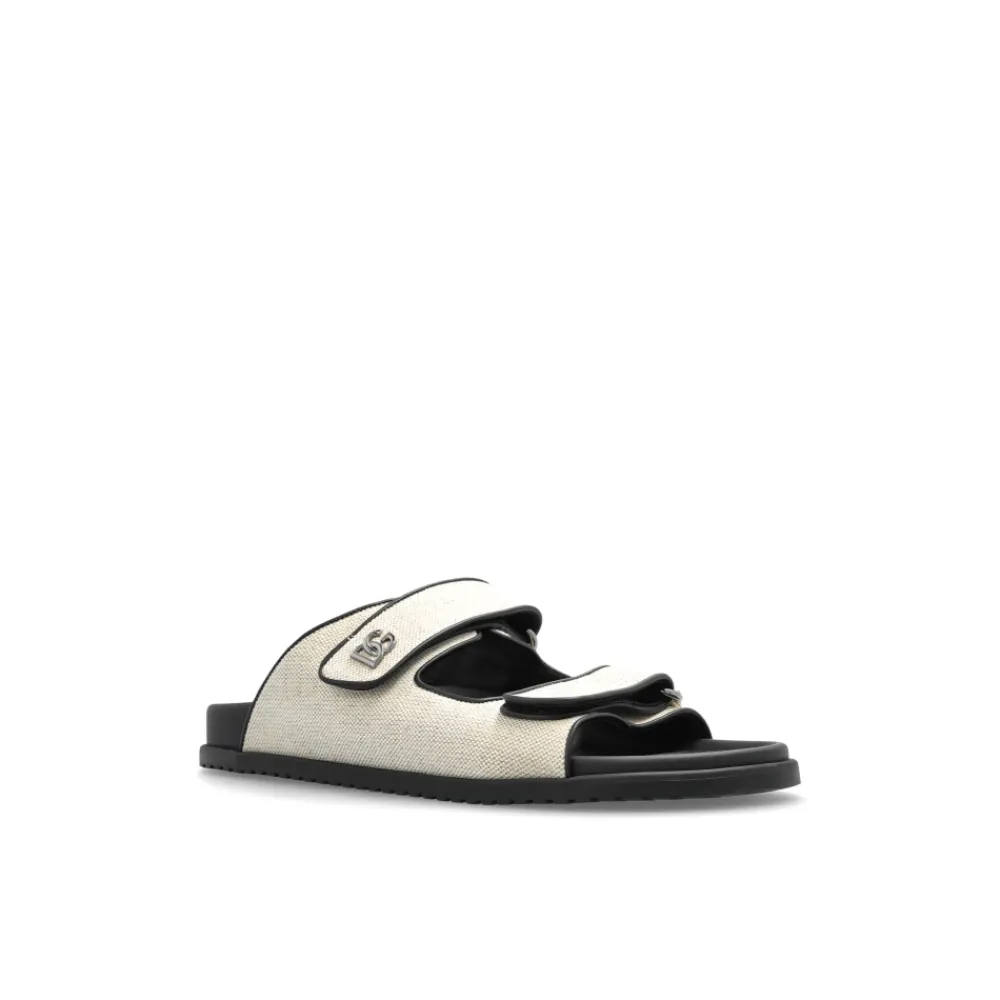 Heren Dolce & Gabbana Slippers met een logo-vormige applicatie