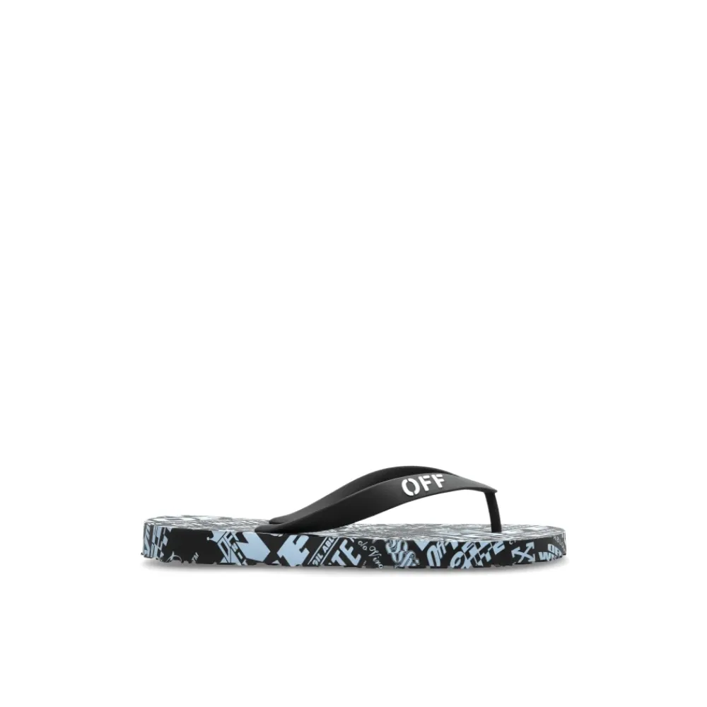 DAMES Off White Slippers^Slippers met logo